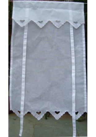 White Curtain With Hearts